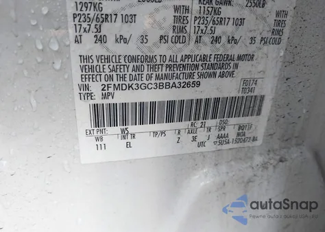 2011 Ford Edge Se from USA, damaged, VIN 2FMDK3GC3BBA32659